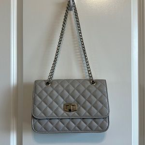 Express gray quilted purse crossbody bag